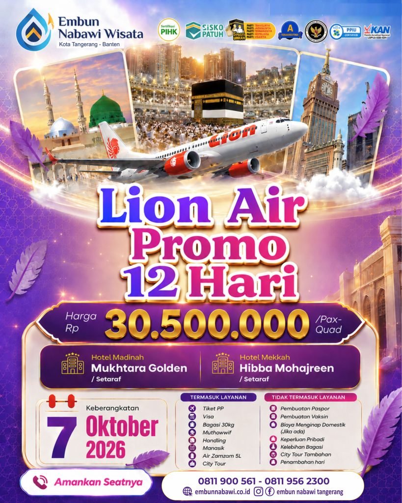 UMROH 12 HARI Lion Airlines