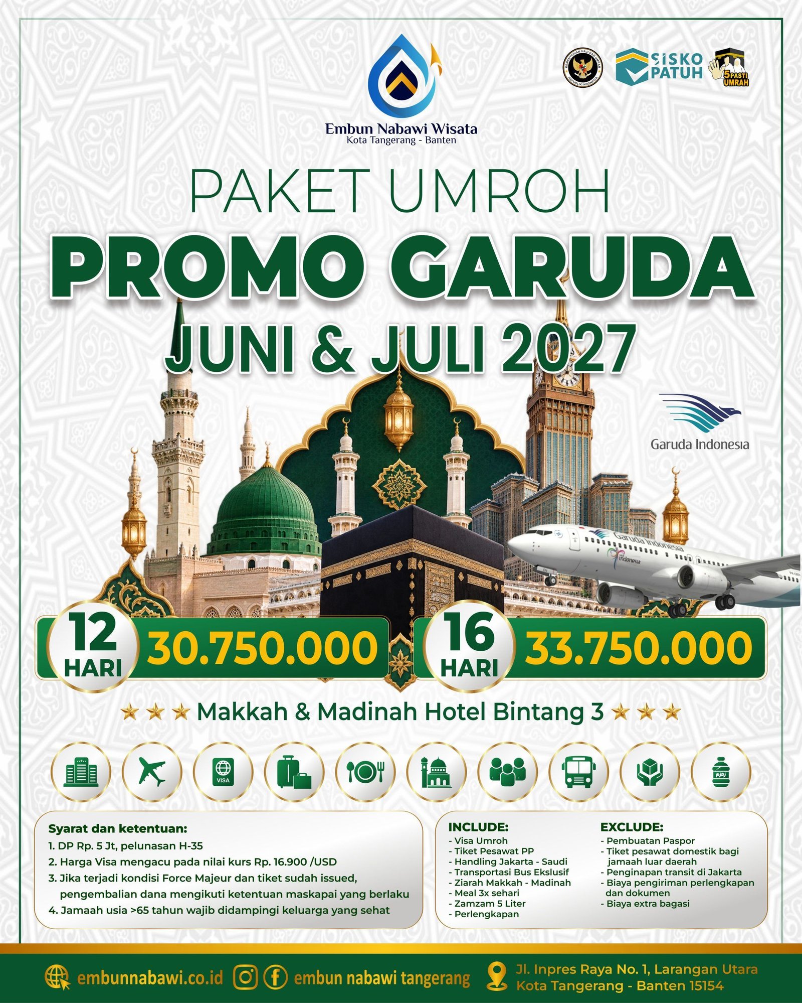 PAKET UMROH PROMO GARUDA JUNI & JULI 2027