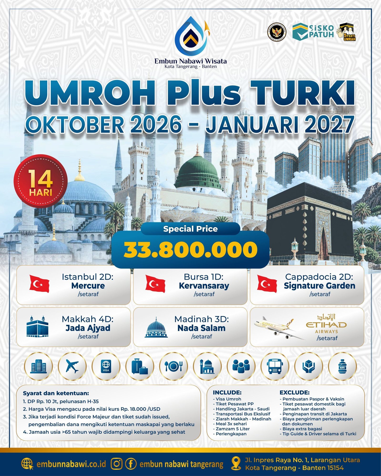 UMROH Plus TURKI OKTOBER 2026 – JANUARI 2027